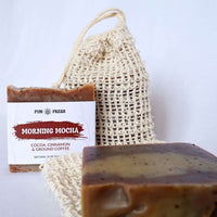 Morning mocha soap bar with soap saver