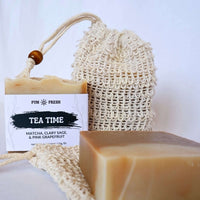 Tea time soap bar with soap saver